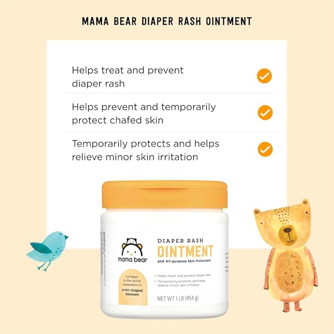 Amazon Brand - Mama Bear Diaper Rash Ointment, 16 Oz, Pack of 1