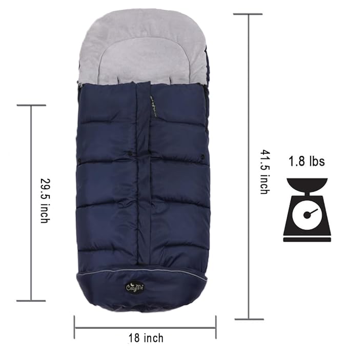 Winter Outdoor Toddler Standard Stroller Bunting Bag, Waterproof, Winter Cozy Toe,Height&Length&Temperature Adjustable, Toddler Footmuff
