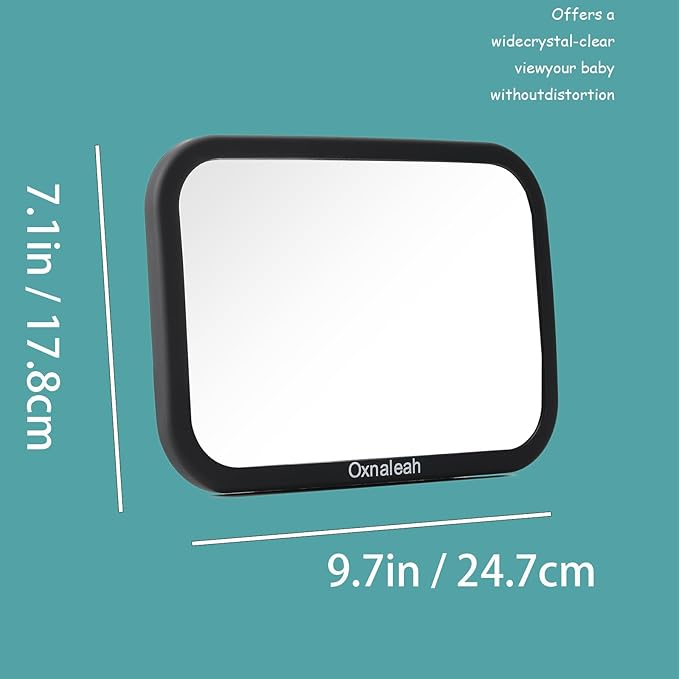 2 Pack Baby Car Mirror Clear Wide View Convex Shatterproof Shake-Proof 2 Pack Easy Install Rear Facing Backseat Mirror for Car Seat Attachment Blind Spot Reduction Distortion-Free View