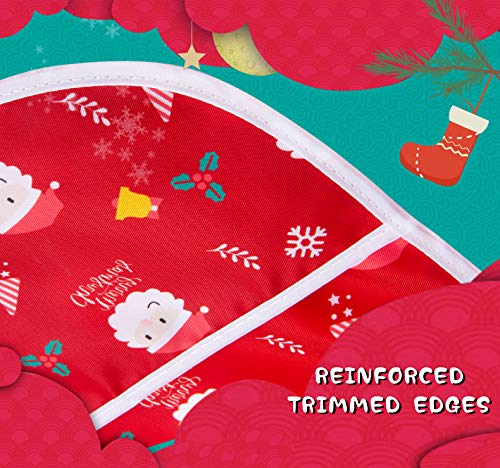 Little Dimsum Full Sleeved Feeding Bib 2 Pack,Baby & Toddler Waterproof Bib Apron,Food Protection Large Pocket Eating Smock 6-36 Month(christmas bib)
