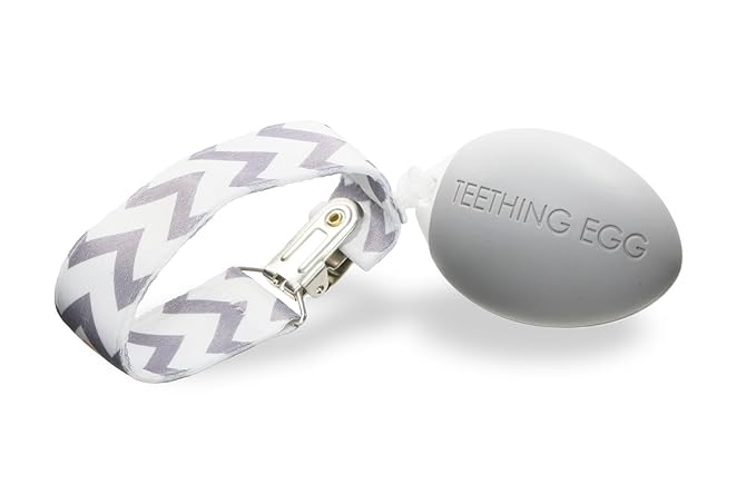 The Teething Egg Baby Teether – Freezable Teething Toy for Babies 3–6 Months up to 18 Months – Made in USA, Food-Grade TPE, Gray