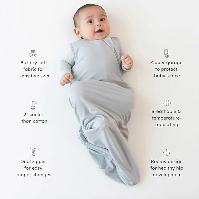 KYTE BABY Unisex Sleep Bag for Babies and Toddlers, 97% Rayon Made From Bamboo, 3% Spandex, 0.5 Tog (Small, Storm)