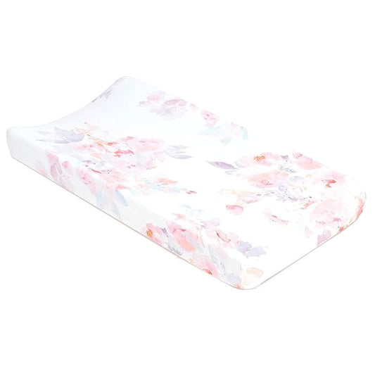 Oilo Changing Pad Cover, Breathable Turkish Cotton Fitted Jersey, 300 Thread Count, Machine Washable, Fits Standard Changing Pads (32" x 16"), Girl, Boy, & Neutral Nursery Design, Prim