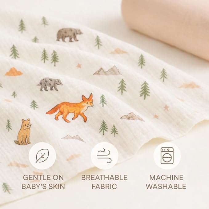 Soft 100% Cotton Swaddles for Newborns, 2- Pack - Large, Breathable Baby Blanket - Versatile, Durable Muslin Swaddle Blankets - Perfect Newborn Essentials