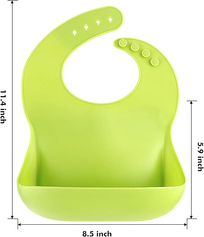Eascrozn Silicone Bibs for Babies Toddler Set of 3, BPA Free, Soft Adjustable Waterproof Bibs for Feeding Essentials