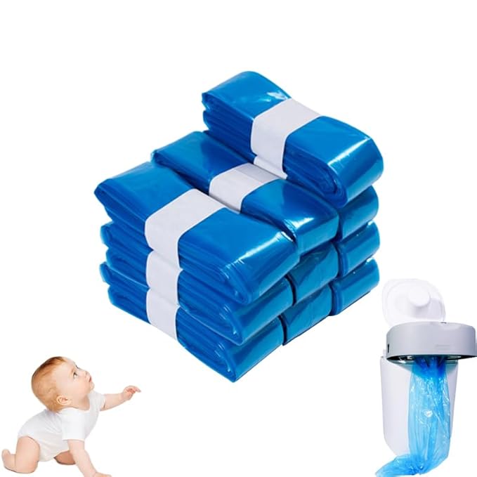 GDLVDI HOME Compatible with Diaper Genie Pails Diaper Pail Refills | 10 Pack Continuous Long-Roll Lemon-Scent Refills | Leak-Resistant Odor-Blocking Diaper Disposal Bags | Easy Cut & Tie System
