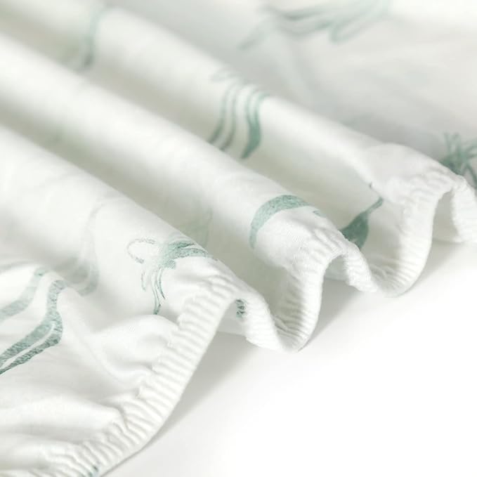 GRSSDER Ultra Soft Jersey Knit Fitted Crib Sheets Set 2 Pack, High Stretchy Breathable Material with Deep Pocket Universal Fitted All Standard Crib Mattress Pads Safe and Snug, Mint Green