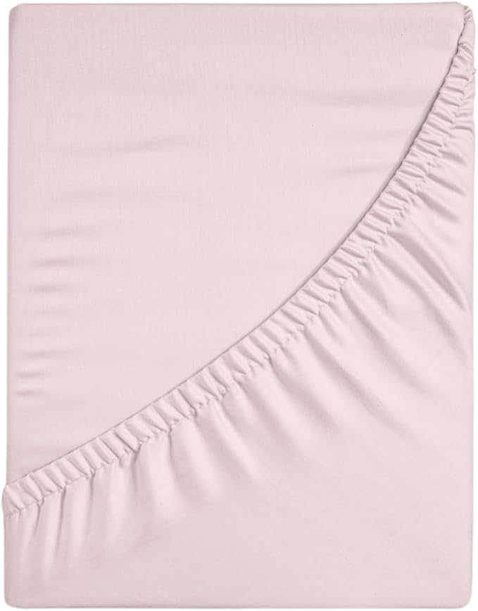 100% Cotton Fitted Sheet Only - Deep Pocket up to 16inch - All-Around Elastic - T-Shirt Fabric Jersey Knit - Extra Soft - Easy Fit - All Season - Comfy (Pink, California King)