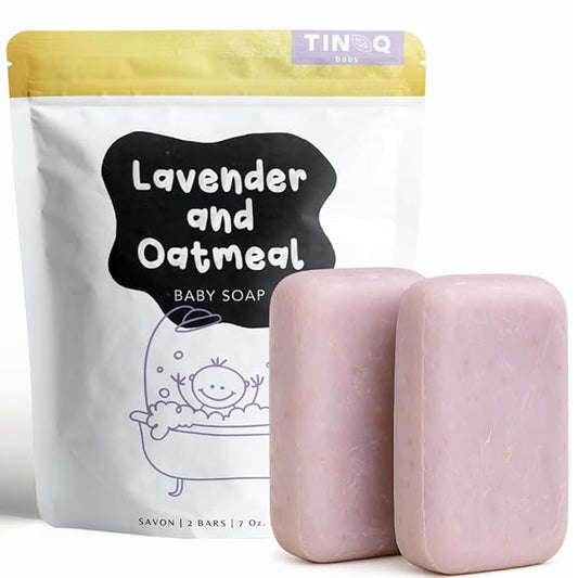 Baby Wash and Shampoo | Organic Baby Soap Bar | HYPOALLERGENIC Bath Soap Sensitive Skin | Relaxing Lavender Oil & Oatmeal | Fragrance-Free | Plastic Free | No SLS | Vegan | 2 Bars