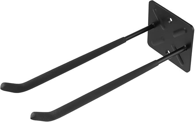 SINJEUN 6 Pack 12.4 Inch Garage Storage Hooks, Heavy Duty Garage Hooks Garage Wall Organizer for Car Tires, Ladders, Chairs, Ropes, Power Tools, Garden Tools, Black
