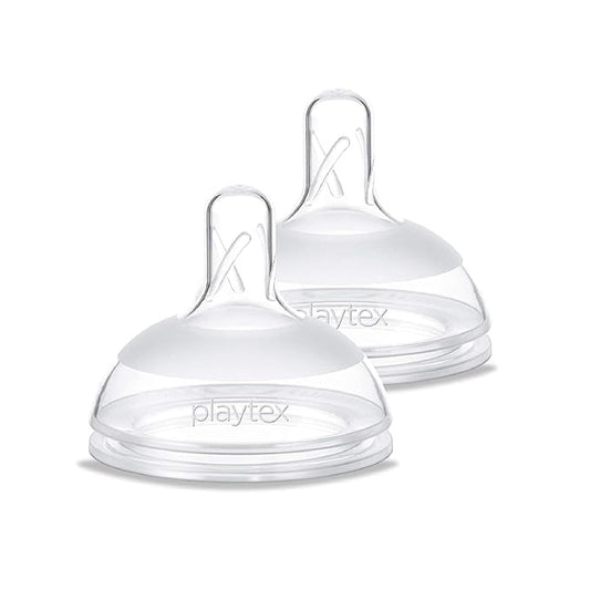 Playtex Baby NATURALATCH Comfort Wide Neck Nipples for Babies 3+ Months, Medium Flow (2 Count), Feeding Essentials for Newborn and Breastfeeding Babies
