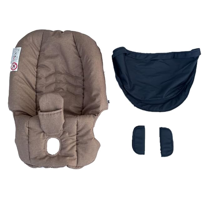 Replacement Canopy & Seat Cushion Set Compatible with Doona+ Car Seat Stroller - Sunshade Cover & Textile Fabric Accessories - Breathable, Machine Washable (Black&Beige)