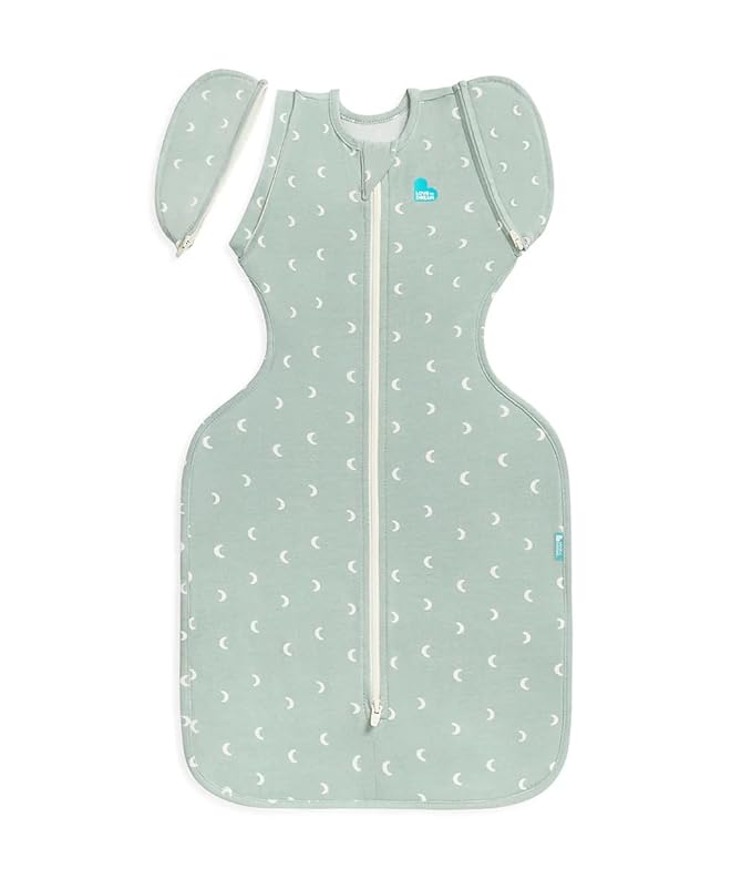 Love to Dream Swaddle Up Transition Bag Original, Arms Up Position, Light and Ultra Breathable Cotton - Sleep Bag - 1.0 TOG - (20-24°C) Ideal for Moderate Temps (Twinkle Powder Blue, Medium, 6–8.5kg)