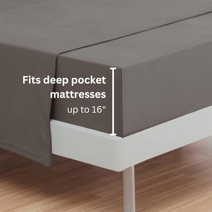 100% Cotton Fitted Sheet Only - Deep Pocket up to 16inch - All-Around Elastic - T-Shirt Fabric Jersey Knit - Extra Soft - Easy Fit - All Season - Comfy (Anthracite, King)