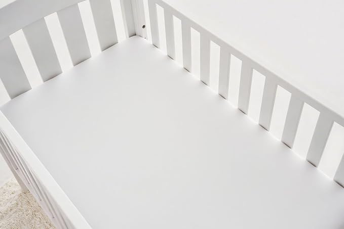American Baby Company 2 Pack Fitted Crib Sheets 52" x 28" - Ultra Soft Microfiber Crib and Toddler Bed Sheets, White/Green, Neutral for Boys & Girls
