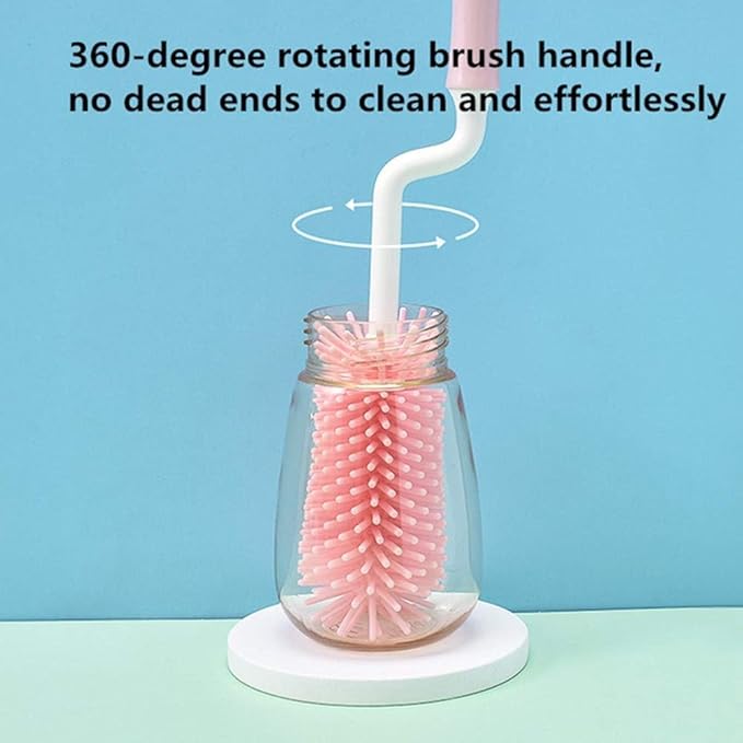Nollapo Baby Bottle Drying Rack Storage with 3 Brush, Nursing Bottle Storage Box Organizer with Cover, Portable Kitchen Cabinet Organizer, Durable countertop Dryer (Orange)