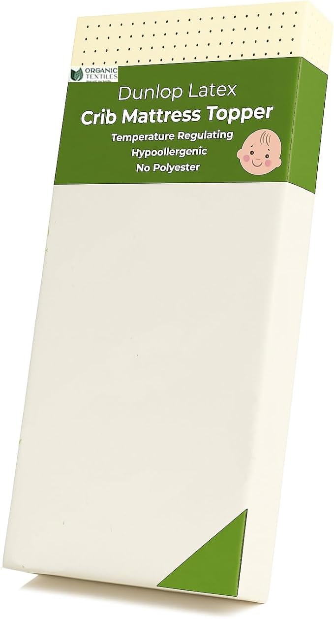 ORGANIC TEXTILES Organic Baby Mattress Topper with Water Resistant Removable Cotton Cover - GOLS/GOTS Certified - Breathable - 2" Playard (38"x26")