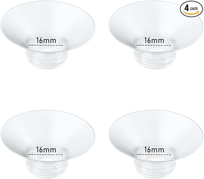 IVARONAL Flange Insert 4PCS 16mm Compatible with Momcozy M9/M6/M5/S12 Pro/V1 Pro/V2 pro, Spectra/Medela/Elvie/NCVI/TSRETE/eufy/Lansinoh/Paruu/MomMed Breast Pump 24mm Shields/Flanges (4pcs-16mm)