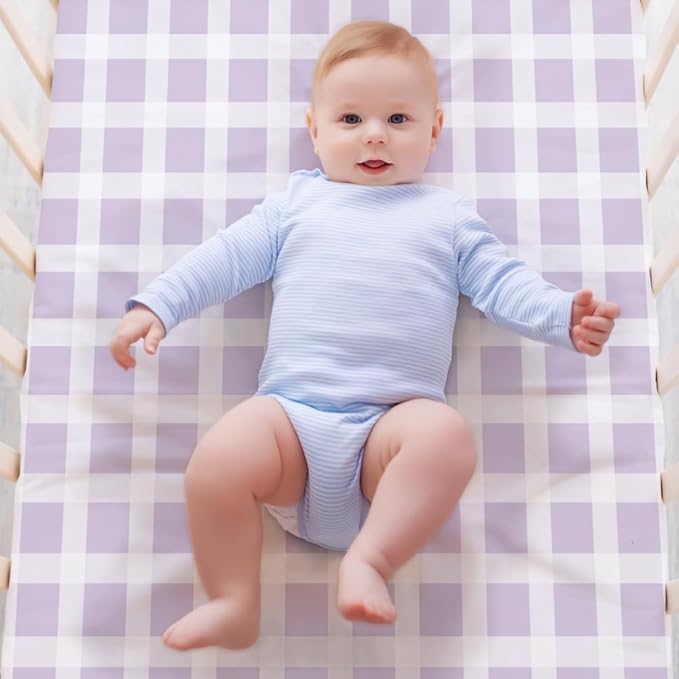 4 Pack Butterfly Baby Crib Sheets for Baby Girls Purple Crib Fitted Sheets for Standard Size Crib and Toddler Mattress Soft and Breathable (Pack N Play)
