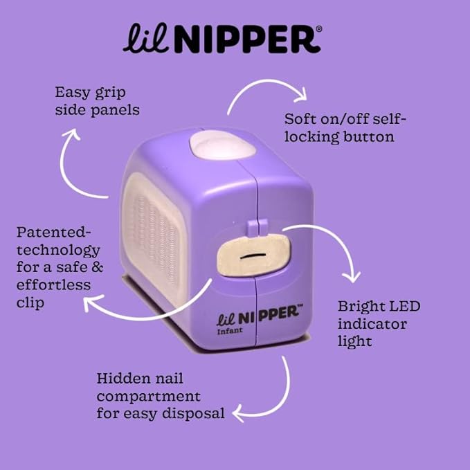 Electric Baby Nail Trimmer Ages 3mo-5yrs | Safe for Infants & Toddlers with Cerebral Palsy, Autism, Special Needs | Won't Cut Skin | LED Light | Rechargeable | Registry Must-Have