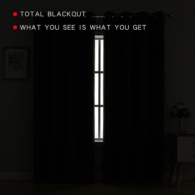 G2000 100% Blackout Curtains for Bedroom Living Room Curtains 84 Inches Long Chocolate Brown Curtains Room Darkening Window Grommet Curtain Thermal Lined Insulated Light Blocking Noise Reduce 2 Panels
