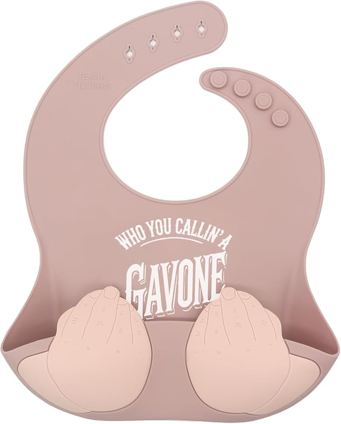 Teasin' Teethers Funny Italian Silicone Baby Bib with Pocket Food Catcher for Toddlers and Infants Funny Baby Bib Gift