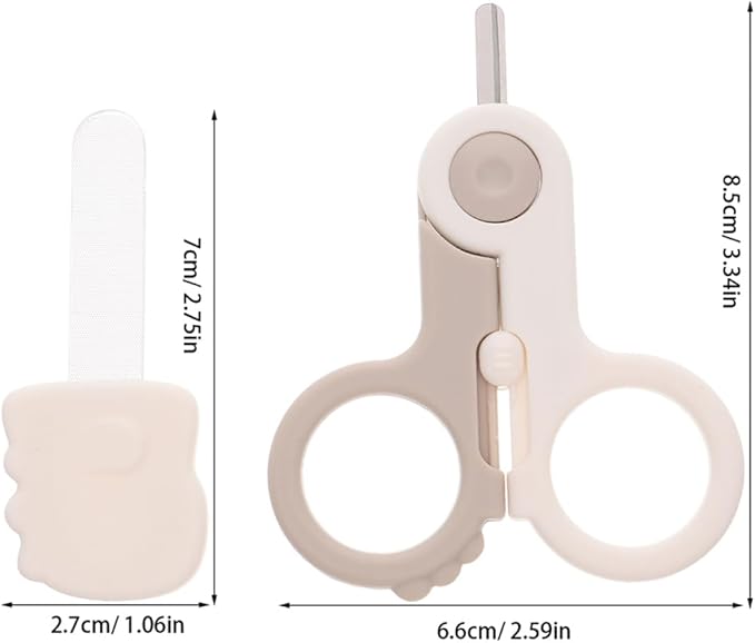Baby Nail Scissors Set for Newborns 2-Piece Safety Fingernail Trimmer Kit Rounded Tip for Infant Use Travel-Friendly Nail Care Tools
