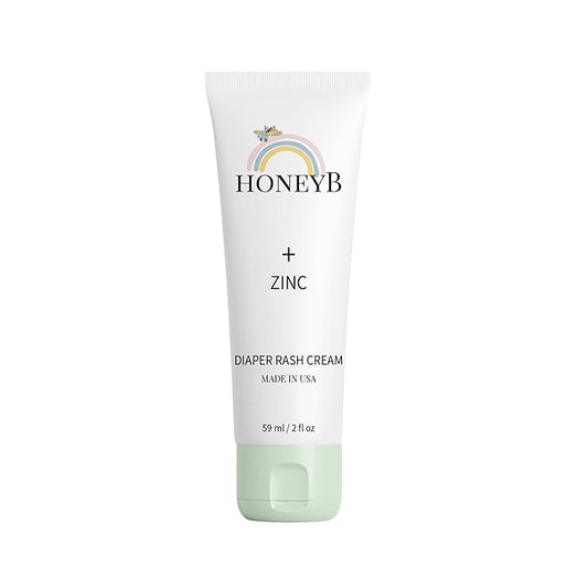 HONEYB Diaper Rash Cream with Zinc and a Powerful Blend of Natural Ingredients – Non-Toxic Formula, 2 fl oz