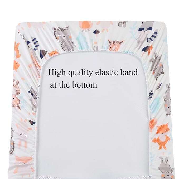Tontukatu Changing Pad Cover Set 3 Pack Jersey Knit Ultra Soft for Baby Boys Girls Elephant Tiger/Fox/Grey