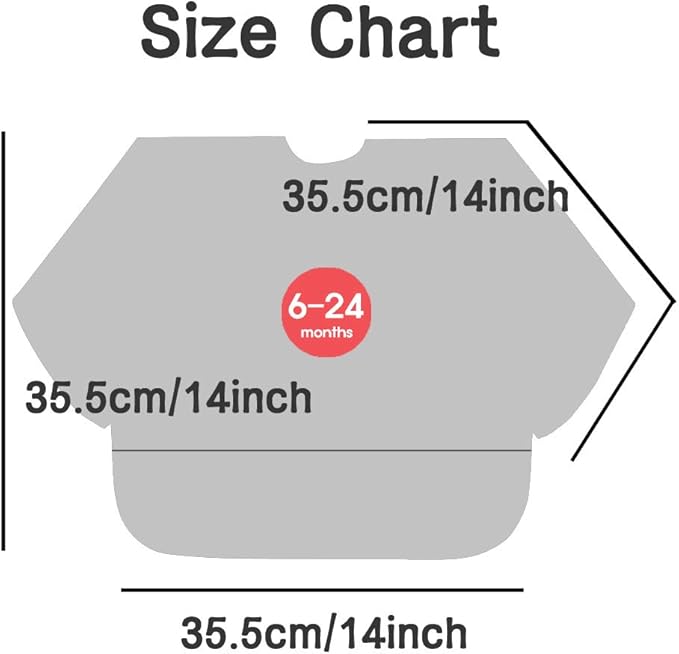 Plie Long Sleeve Waterproof Bib for Toddlers – Soft Feeding Smock for Baby Mealtime, Self-Feeding, BPA-Free, Easy Clean