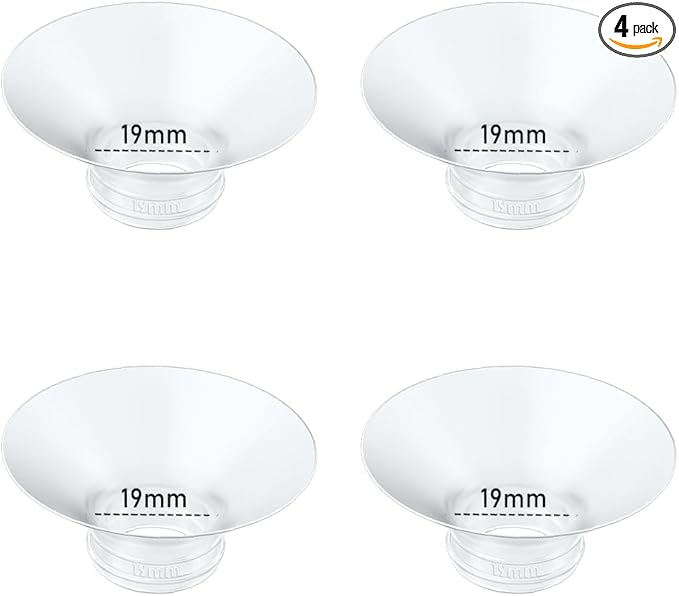 IVARONAL Flange Insert 4PCS 19mm Compatible with Momcozy M9/M6/M5/S12 Pro/V1 Pro/V2 pro, Spectra/Medela/Elvie/NCVI/TSRETE/eufy/Lansinoh/Paruu/MomMed Breast Pump 24mm Shields/Flanges (4pcs-19mm)
