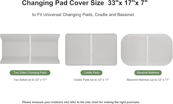 PET REJOIR 2 Pack White Muslin Changing Pad Cover for Baby Girl & Boys- Neutral Breathable Soft Diaper Changing Pad Sheets Fitted Portable Travel Changing Pad 17"x 33"- Nursery Décor