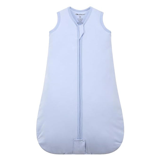 Mosebears Sleep Sack Baby Winter Wearable Blanket with 2-Way Zipper,2.5 TOG Cotton Sleep Sack Unisex (Fog Blue, 18-24 Months)