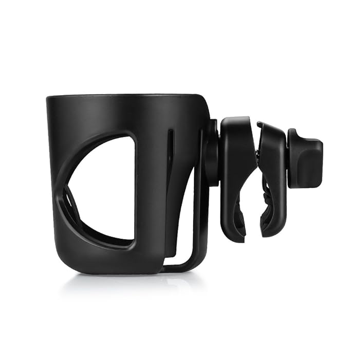 Accmor Universal Cup Holder, Stroller Cup Holder, 360° Rotatable Large Caliber Designed Bottle Holder for Stroller, Bike, Wheelchair, Walker, Scooter, Black