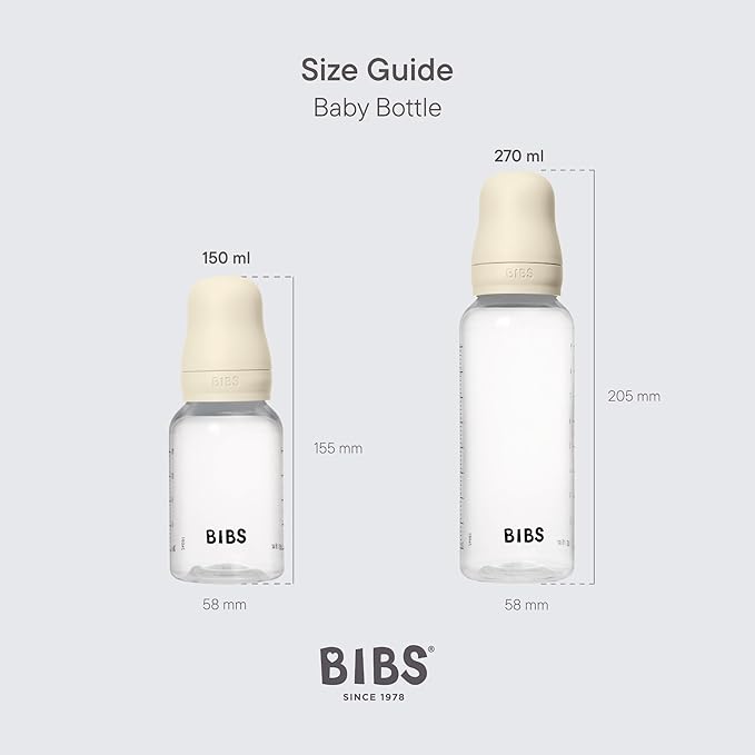 BIBS Baby Bottle 5 oz / 150 ml Silicone Nipple - Anti-Colic, BPA-Free, Round Nipple, Slow Flow, Lightweight & Easy to Clean, Suitable for Newborns 0+ Years - Baby Blue