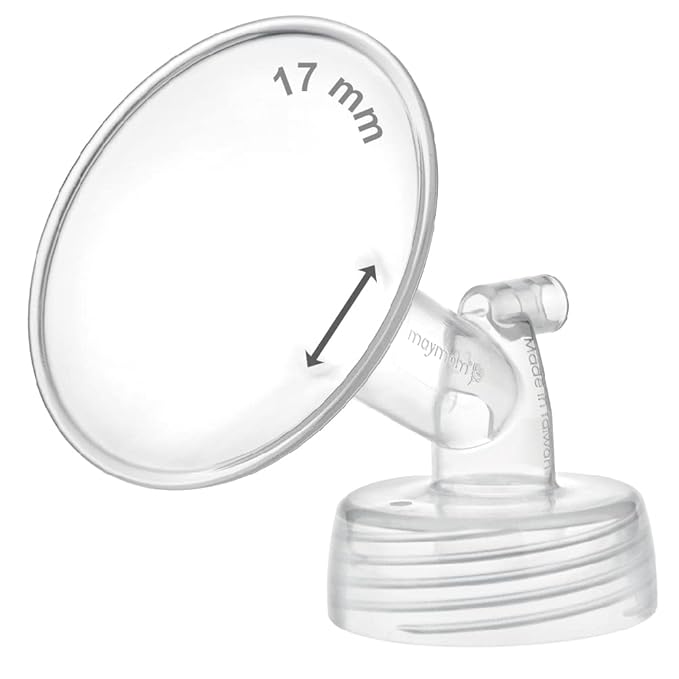 17mm Maymom Wide Neck Pump Part for Spectra S1/S2 Pumps; Incl Wide Mouth Flange; Not Original Spectra Flange; Replaces 16 mm Spectra Shield; Standard Flange