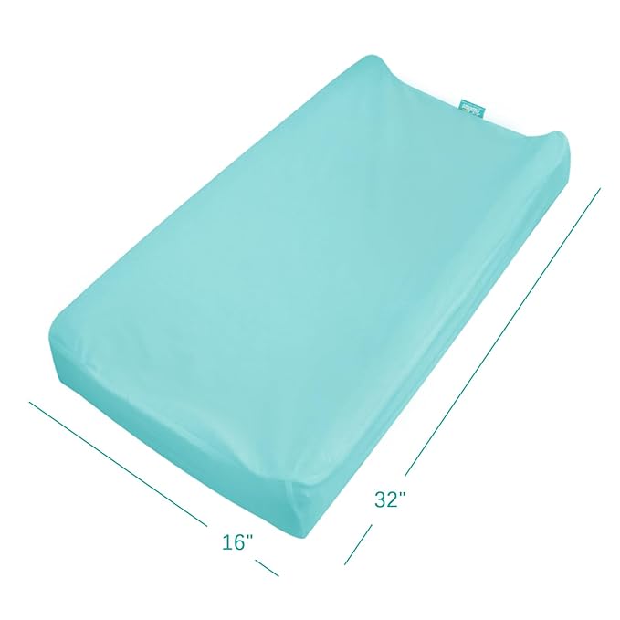 Changing Pad Cover Waterproof, 2 Pack Diaper Change Table Sheets for Baby Boys Girls, Fitted Cradle Sheets for 32"x16" Contoured Pad, Breathable & Ultra Soft, Aqua and Navy