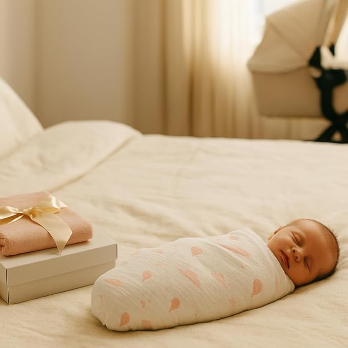 Soft 100% Cotton Swaddles for Newborns, 2- Pack - Large, Breathable Baby Blanket - Versatile, Durable Muslin Swaddle Blankets - Perfect Newborn Essentials