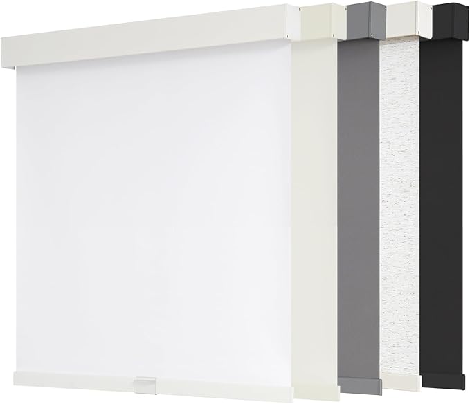 AOSKY Blackout Roller Shades Cordless Blinds for Windows, Free-Stop Shades with Valance, Thermal Insulated Fabric, UV Protection, Natural Woven Blinds for Home and Office (15" W x 72" H, White)