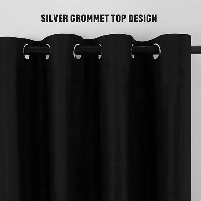 Extra Long Blackout Curtains - 2 Story High Living Room Drapes - Tall Curtains for High Ceiling or Long Window - 144 156 168 192 204 216 228 240 Inch 12ft-20ft Length(1 Panel,Black, 52″x168″)