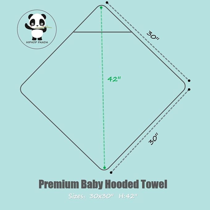 HIPHOP PANDA Hooded Towel - Rayon Made from Bamboo, Bath Towel with Bear Ears for Newborn, Babie, Toddler, Infant - Absorbent Large Baby Towel - Gorilla, 30 x 30 Inch