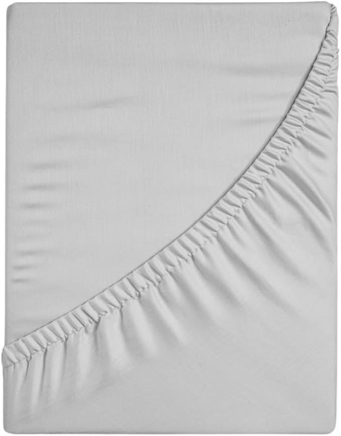 100% Cotton Fitted Sheet Only - Deep Pocket up to 16inch - All-Around Elastic - T-Shirt Fabric Jersey Knit - Extra Soft - Easy Fit - All Season - Comfy (Gray, Full)