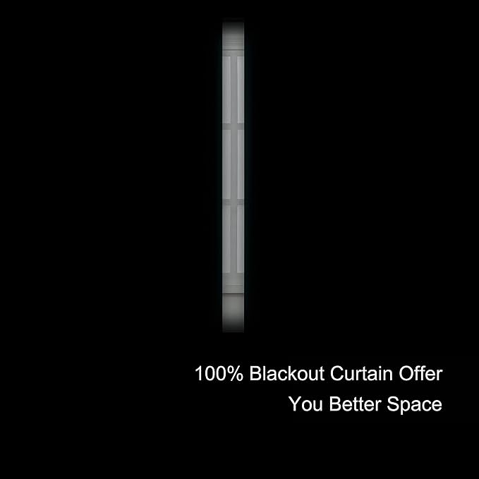 LEMOMO 100% Blackout Curtains 52 x 72 Inch/Black Curtains 2 Panels with Black Lining Room Darkening Thermal Insulated Bedroom Curtains