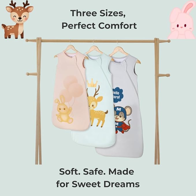 YumiBabe Premium Baby Sleep Sack, Organic Bamboo Wearable Blanket Ultra-Soft, Safe, Breathable Baby Sleeping Bag