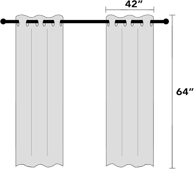 PrinceDeco Blackout Linen Curtains 64 Inch Curtains for Kids Room, Room Darkening Drapes for Bedroom,100% Black Out Textured Thermal Drapes Privacy Protection 2 Panels Set,Ivory, W42 x L64
