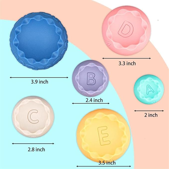 Baby Sensory Balls Teething Toys 6 9 12 18 Months Soft Building Blocks Toddlers Montessori Fine Motor Skills Stacking Ring Infant Boys Girls Easter Basket Stuffers Gifts One 1 2 3 Year Old