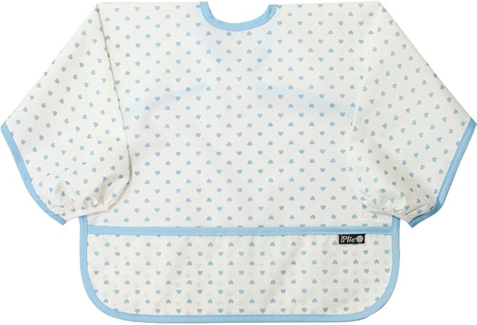 Plie Long Sleeve Waterproof Bib for Toddlers – Soft Feeding Smock for Baby Mealtime, Self-Feeding, BPA-Free, Easy Clean