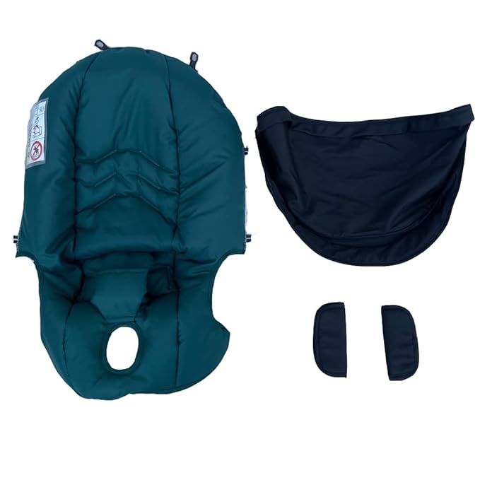 Replacement Canopy & Seat Cushion Set Compatible with Doona+ Car Seat Stroller - Sunshade Cover & Textile Fabric Accessories - Breathable, Machine Washable (Black&Green)