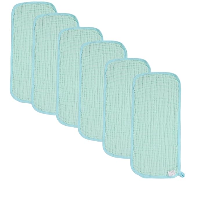 norinori Baby Burp Cloths Muslin Washcloths 6Pack - Muslin Burp Cloths Large 20''x10'' Extra Soft Absorbent Baby Burp Rags for Newborn 100% Cotton for Boys Girls Gift 6 Layers Machine Washable