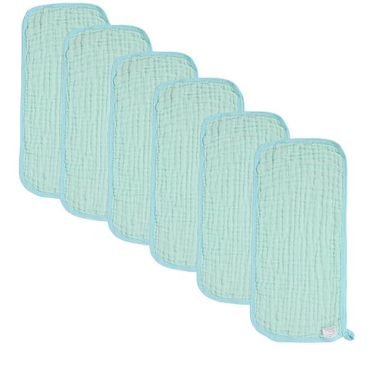 norinori Baby Burp Cloths Muslin Washcloths 6Pack - Muslin Burp Cloths Large 20''x10'' Extra Soft Absorbent Baby Burp Rags for Newborn 100% Cotton for Boys Girls Gift 6 Layers Machine Washable